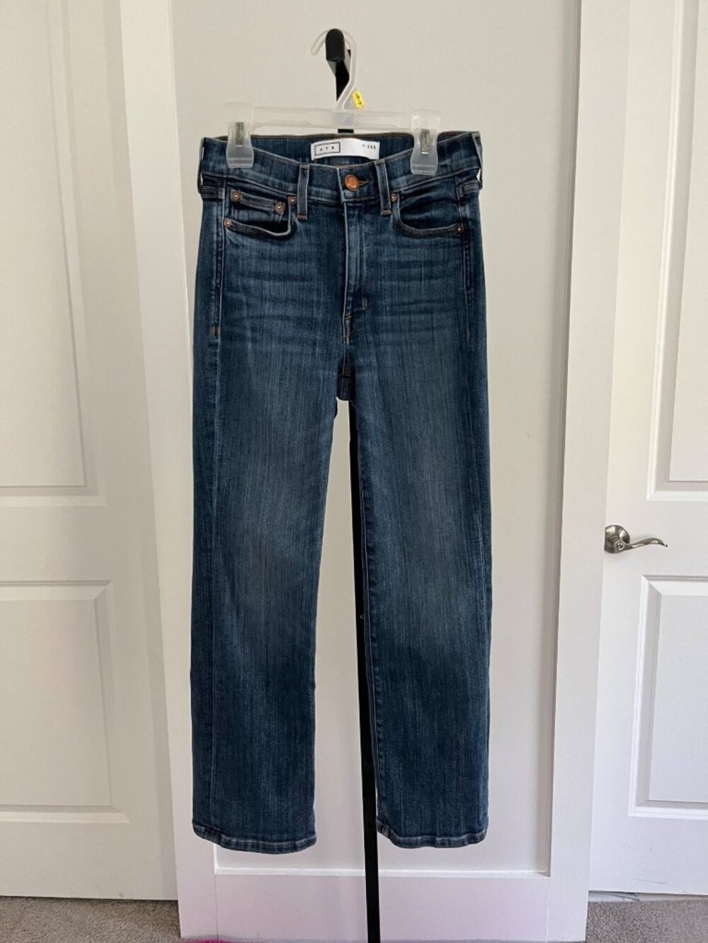 AYR Women's Straight Leg Jeans in Dark Blue Wash